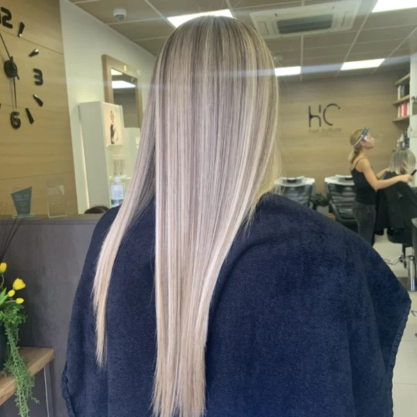 Precision Highlight Work Showing Thin Foils Placed To Build Bright Natural Blonde Through Mid Lengths Hair Culture London